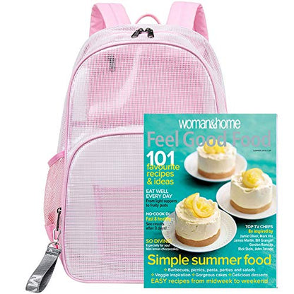 mygreen Basic Clear Backpack, Thick Odor Cold Resistant PVC Transparent Bookbag, 17 Inch Multi-Pocket Clear Bag for School Stadium Concert Work Travel (Pink, Large) - color: Pink