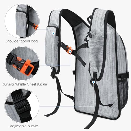 Small Hiking Daypack,15L Waterproof Hiking Backpack Packable Lightweight Travel Day Pack for Women Men (Oxford Grey) - color: Oxford Grey