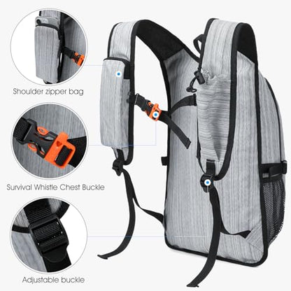 Small Hiking Daypack,15L Waterproof Hiking Backpack Packable Lightweight Travel Day Pack for Women Men (Oxford Grey) - color: Oxford Grey