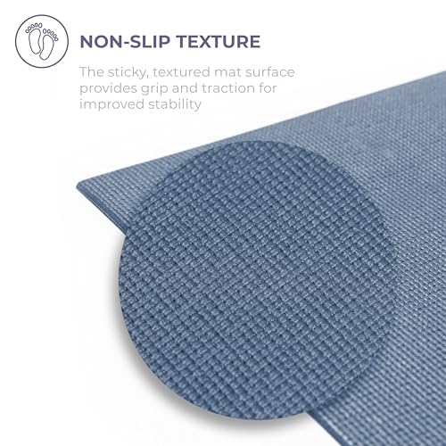 Voyage Yoga Mat, 6 Pack, 72" x 24" Professional Studio and Gym Bulk Yoga Mats, 5mm Thick, Durable, Anti-Tear, Non Slip Fitness and Exercise Mats - color: Slate