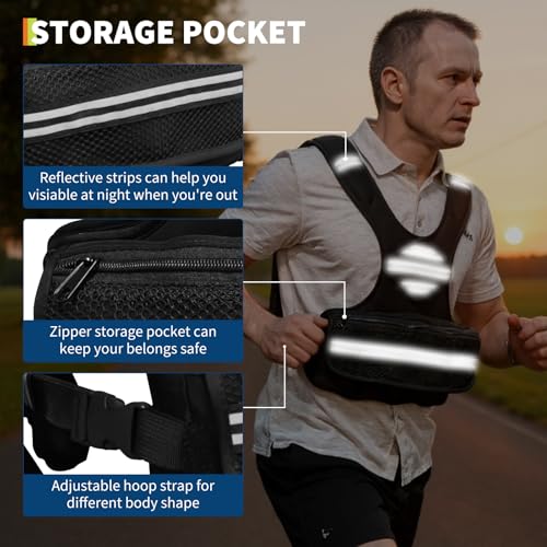 Adjustable Weighted Vest, Neoprene Weight Vest for Jogging,Walking, Running with Reflective Strips and Mesh Pockets - size: 6-30 LBS