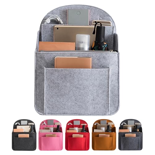 Felt Backpack Organiser, Mini Backpack Organizer Insert, Small Purse Organizer Insert - Lightweight, Multi-pocket Backpack Insert for Easy Access and Neat Storage (Light Gray, M-13.8 * 10.6IN) - color: Light Gray, size: M-13.8*10.6IN