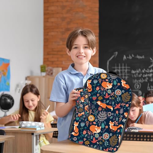 Fox Backpack Set for School,17 Inch Casual Back to School Bags with Lunch Box, Kids Daypack Bags and Pencil Case Set for Teens Boys Men Students - color: Fox