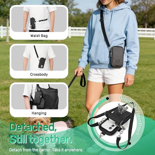 YUDODO Dog Front Backpack Carrier 7-15 lbs, Soft Breathable Pet Front Facing Carrier with Adjustable Straps, Multi-Pocket Design, for Small Dogs & Cats (with Detachable Sling Pouch - Black) - color: Black(Fits 7-15 lbs)