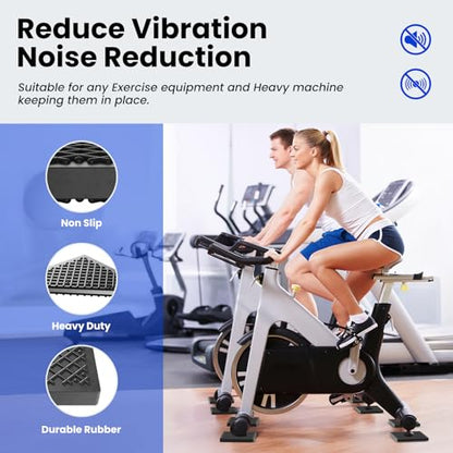 Exercise Equipment Mat 5.11x5.11x0.55in 4pcs, Heavy Duty Thick Steel Embedded Rubber Mat, Anti Slip/Noise Reduction/Vibration Resistance, Treadmills Equipment Pads, Used for Carpets, Wooden Floors - size: 5.11’‘x5.11’‘-4pcs