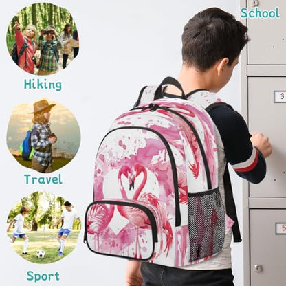 Flamingo Laptop Backpack for Women Men, Work Computer Backpacks, 18.3 Inch Large Computer Nurse Teacher Bags Travel Casual Daypack - color: Multicolor 1