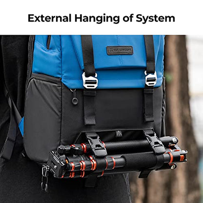 K&F CONCEPT Camera Backpack, Camera Bags for Photographers Large Capacity Camera Case with Raincover,15-15.6 Inch Laptop Compartment Compatible for Canon/Nikon/Sony/DJI Mavic Drone(Backpack 20L) - color: 05-blue