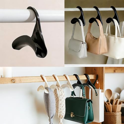 10 Pcs Purse Hanger Hook Purse Organizer Insert Hanger Holder Handbags Backpacks Arch Hook for Closet Home Storage(Black) - size: Black(10pcs)