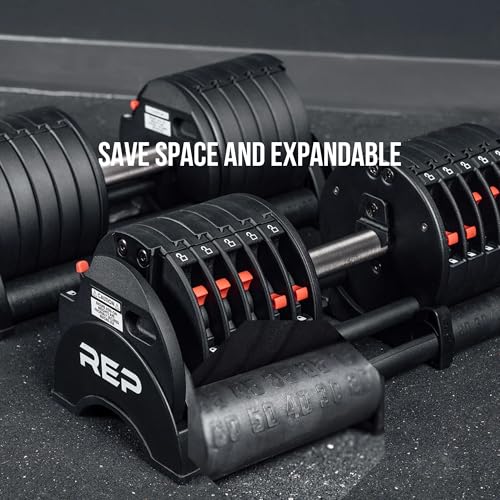 Rep Fitness Quickdraw Adjustable Dumbbells, Multiple weight ranges available including: 5-30, 5-40,5-50 and 5-60 lbs - style: 5-30 lbs