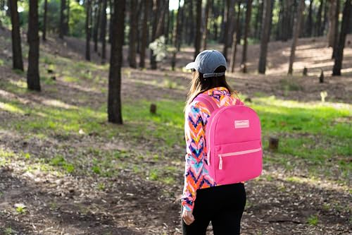 Trail maker 24 Pack- Classic 17 Inch Backpacks in Bulk Wholesale Back Packs for Boys and Girls (Pink) - color: Pink