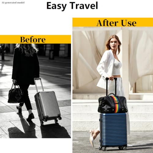 2PCS Luggage Connector Straps, 2026 New Multi Use Strong Adjustable Bag Luggage Straps,Add a Bag Easy to Travel Suitcase Elastic Strap Belt Luggage Accessories(Black+Black) - color: Black+Black