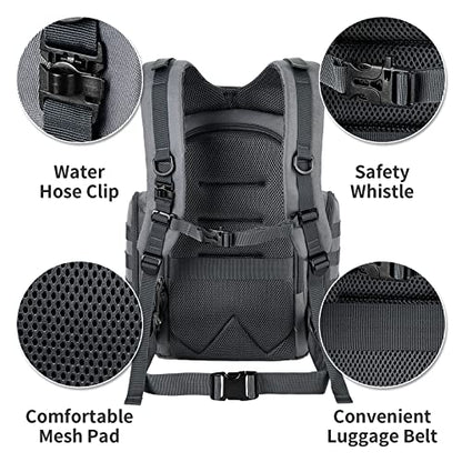 SHARKMOUTH Diaper Bag Backpack for Dad and Mom, Military Molle diaper Pack with Insulated Bottle Holders and Wipe Pocket - color: Gray