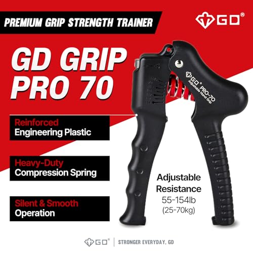 GD Grip Strength Trainer (Premium Adjustable Grip Strengthener for Forearm Training) Wrist and Forearm Strengthener