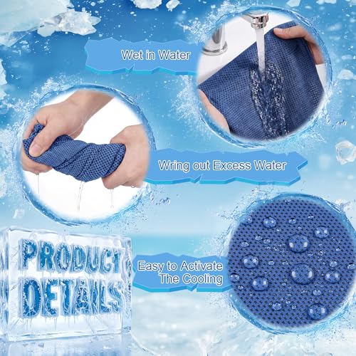 Honoson 20 Pcs12x25 Inch Cooling Hoodie Towel Bulk for Neck and Face 40x12 Inch Quick Dry Sweat Towels Instant Ice Cold Towel for Hot Weather Run Yoga Gym(Dark Gray, Light Gray, Dark Blue, Light Blue) - color: Dark Gray, Light Gray, Dark Blue, Light Blue