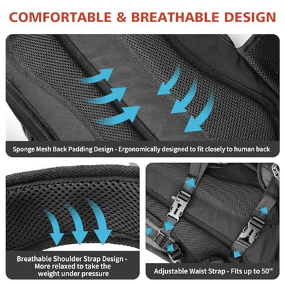 Hydration Pack, Insulated Hydration Backpack with 2L Hydration Bladder, Hiking Backpack for Men Women Kids, Water Backpack for Hiking, Running, Cycling, Camping - color: Black Orange