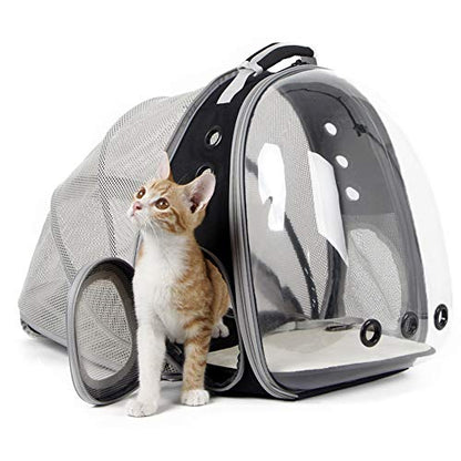 Back Extension Cat Travel Carrier Backpack (Black, Clear Window) - color: Black