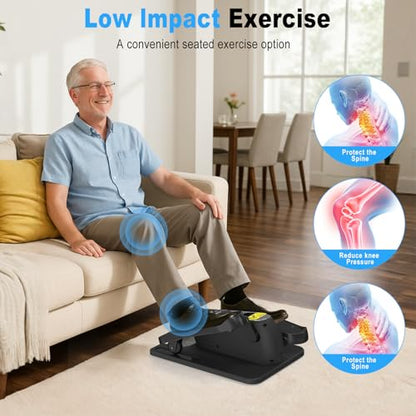 HOTWAVE Under Desk Elliptical Exercise Machine, Ellipse Leg Exerciser Electric as Seen on TV While Sitting for Seniors with Remote Control & 12-Speeds, Seated Foot Pedal Exercise Training Equipment - color: Gray
