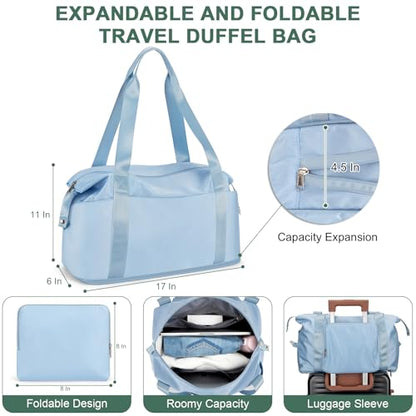RDTGO Travel Backpack For Women,Personal Item Travel Bag Fits 17" Laptop,Flight Approved Carry-On Backpack, Hiking Backpack,Waterproof Outdoor College Casual Daypack (Blue) - color: Blue
