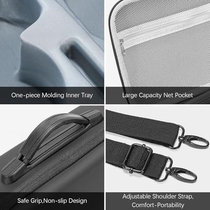 FPVtosky Carrying Case for DJI Flip (Only for RC-N3), PU Leather Travel Storage Flip Bag with Shoulder Strap, Fits RC-N3 Controller Drone Aceessories[CASE ONLY]