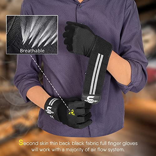 SAWANS Weight Lifting Gloves Gym Workout Fitness Wrist Wrap Support Men Women Fingerless Gloves Full Finger Touchscreen - size: X-Large