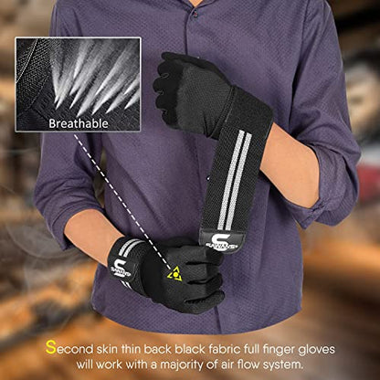 SAWANS Weight Lifting Gloves Gym Workout Fitness Wrist Wrap Support Men Women Fingerless Gloves Full Finger Touchscreen - size: X-Large