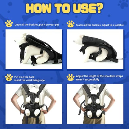 Dog Backpack Carrier, Legs Out Front Pet Carrier for Small Medium Dogs Cats up to 25lbs, Adjustable Breathable Hands-Free Puppy Carrier Backpack for Hiking, Cycling, Camping & Travel — S/M/L - size: Small (Back:9-11 in,Chest:12-14 in)