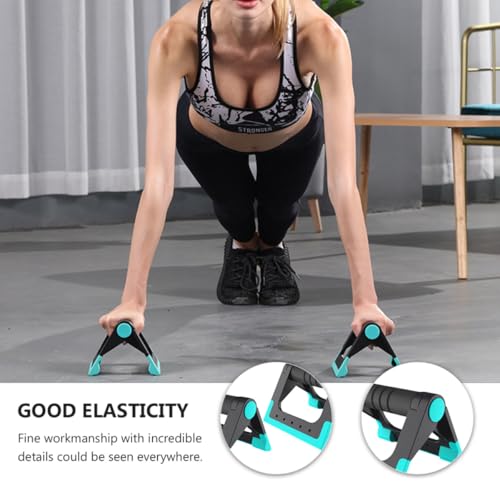 LALAFINA Push-up Rack and Push-up Bar Set, Indoor Fitness Equipment Non-slip Blue Handles, Upper Body Strength Training Tool for Home Gym and Apartment Workouts