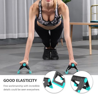 LALAFINA Push-up Rack and Push-up Bar Set, Indoor Fitness Equipment Non-slip Blue Handles, Upper Body Strength Training Tool for Home Gym and Apartment Workouts