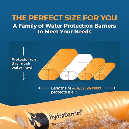 The Original HydraBarrier Standard Flood Barrier – 24 ft Long x 4 in High – Light, Reusable Sandbag Alternative – Flood Control & Diversion Tube for Home, Garage, Door & Property Protection - size: 24 Foot Length