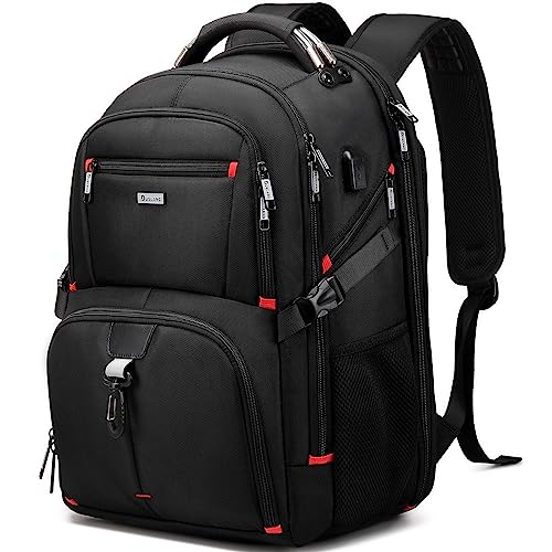 DUSLANG 50L Travel Laptop Backpack for Men Women, Extra Large Heavy Duty Big Carry on Backpack for Weekend Airline Approved Fits 17 Inch Computer, Black - color: 50l Black