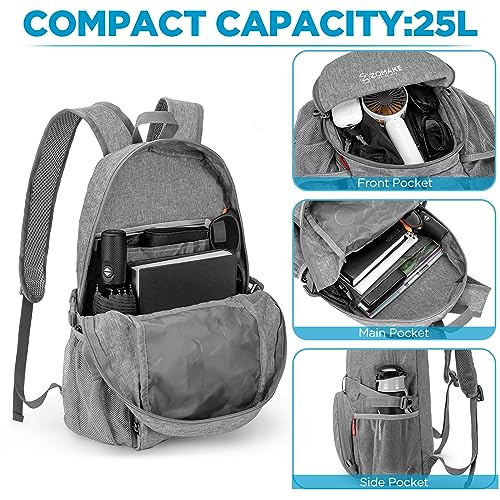 ZOMAKE Ultra Lightweight Packable Backpack 25L,Small Foldable Backpacks Hiking Water Resistant Collapsible Daypack for Women Men(Grey-C1) - color: Grey-c1, size: 25L