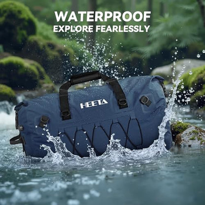 HEETA Waterproof Duffel Bag Travel Motorcycle Dry Bag Backpack 60L/80L/110L - color: Dark Blue, size: 110L