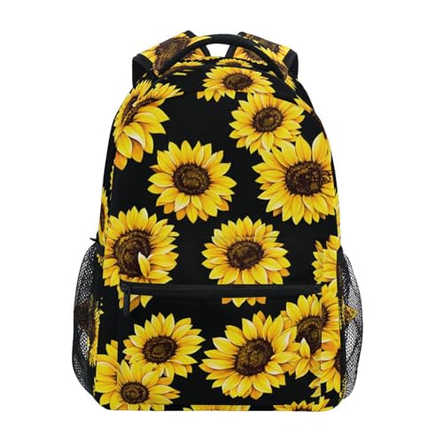ALAZA Sunflower Print Flower Floral Backpack Purse for Women Girls Kids Student Laptop iPad Tablet Travel School Bag w/Multiple Pockets - color: Sunflower