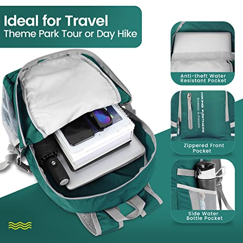 ZOMAKE Lightweight Packable Backpack, 35L Light Foldable Hiking Backpacks Water Resistant Collapsible Daypack for Travel(Dark Green) - color: Dark Green