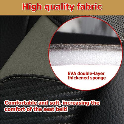 AUCELI 2PCS Car Seat Belt Cover, Carbon Fiber Seatbelt Shoulder Strap Covers, Breathable Leather Soft Harness Pad Protect Your Neck and Shoulder Compatible with Cars - color: Black/Gray
