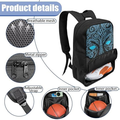 Basketball Backpack With Separate Ball Compartment And Shoes Fit Basketball Volleyball Football - color: Viking style