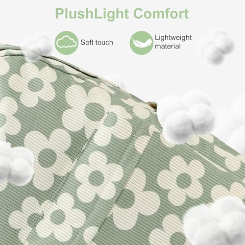 Bluboon Backpack for Girls Kids Preschool Backpack with Lunch Box Kindergarten Bookbag Toddler School Bags Set - color: Grayish Green-large Floral