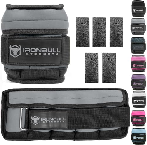 Adjustable Ankle Weights (10lbs/Pair) - Weighted Ankle Weight for Walking, Gym and Exercise - 2, 4, 6, 8, 10 LB Leg Weight Set with Straps for Women and Men - 1-5 lbs Each Ankle Adjustable for Weight Lifting - color: Grey