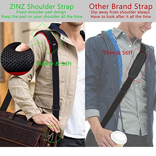 ZINZ 79 inch Shoulder Strap, Extra-thick Fixed Cushion Pad and Dual Clasps Universal Replacement Strap with Metal Swivel Hooks for Laptop Bags, Luggage Bags, Camera, Crossbody (200cm,Wine Edge) - color: Wine Edge