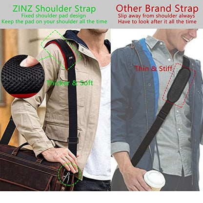 ZINZ 79 inch Shoulder Strap, Extra-thick Fixed Cushion Pad and Dual Clasps Universal Replacement Strap with Metal Swivel Hooks for Laptop Bags, Luggage Bags, Camera, Crossbody (200cm,Wine Edge) - color: Wine Edge