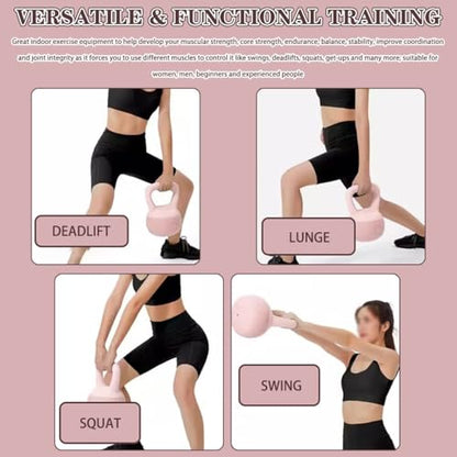 Kettlebell Home Fitness Women Soft Kettlebell Weights, New PVC Soft Rubber Kettle Ball, Does Not Damage The Floor, Practice Hip/body Shaping(Pink-6kg)