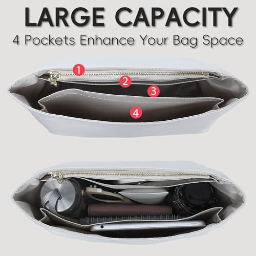 Nylon Longchamp Backpack Organizer Insert - Custom Fit for Longchamp Le Pliage M Backpack, Premium Water-Resistant with 4 Compartments, Lightweight, Shape Retention for Backpack (Beige,BP) - color: Beige