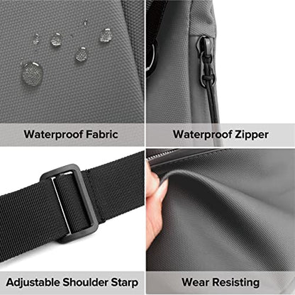 Small Sling Shoulder Crossbody Bag Men Women, Lightweight Anti-theft One Strap Casual Chest Bag Slim Backpack for Outdoor Walking Trip Hiking Biking Grey - color: Grey