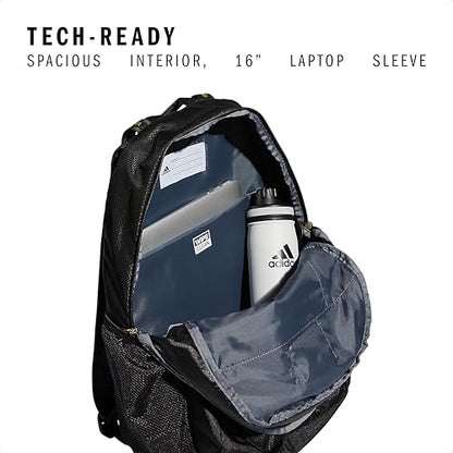 adidas Excel 6 School Backpack, 40L - color: Black/Gold Metallic, size: OSFA