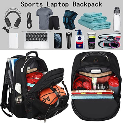 18.4 Inch Laptop Backpack,Extra Large Travel Backpack with RFID Anti Theft, TSA Friendly Backpack,Water Resistant,Computer Bag for Women Men Notebook&Basketball - color: Blackgrey, size: 18.4inch