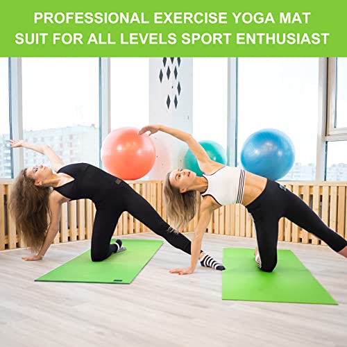 3 mm Thick Yoga Mat Bulk, Non Slip Exercise Workout Fitness Pad for Women Men, Gym Home Yoga Pilates, Easy to Clean, Sturdy PVC - color: Green