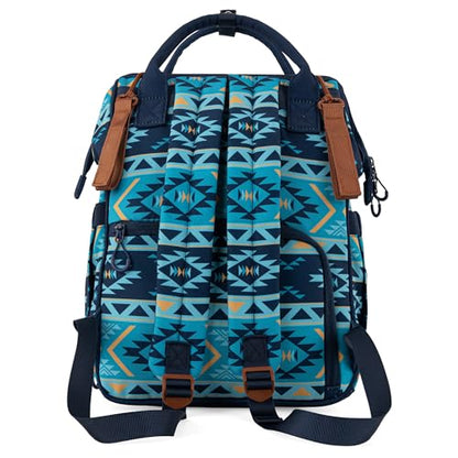 Montana West Wrangler Callie Diaper Bag Backpack with Stroller Straps Multifunction Baby Travel Bag WG2204-9110NY - color: Navy