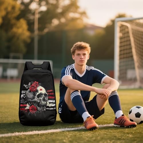 Basketball Backpack With Separate Ball Compartment And Shoes Fit Basketball Volleyball Football - color: Rose Skeleton