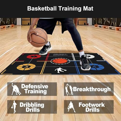 Basketball Training Equipment, Dribble Trainer, Footwork Training, Training Aids with Basketball Training Mat,Agility Ladder,Hand Grip Strengthener,Resistance Bands