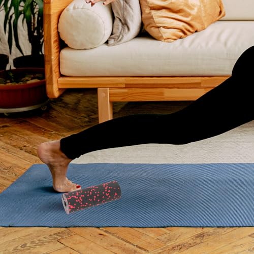 Abaodam Mini Foam Roller for Yoga and Muscle Massage, Hollow Portable Hard Foam Roller in Red, Travel-Friendly Sports Yoga Column for Body Rolling and Fitness